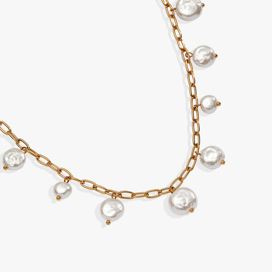 Coin Pearl Shaky Necklace