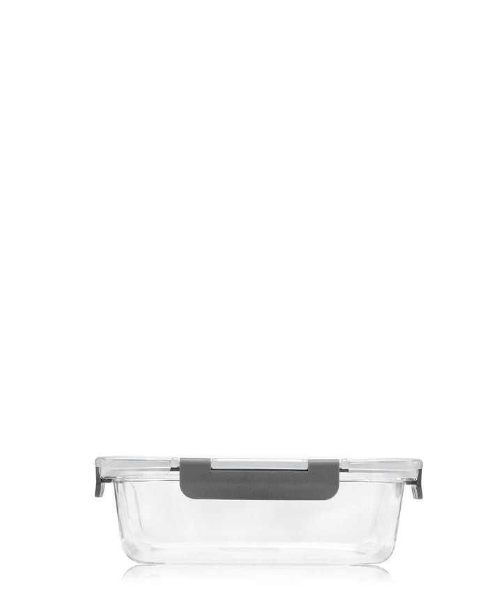 Consol 370ML Madrid Rectangular Glass Storage Container - Transparent & Grey