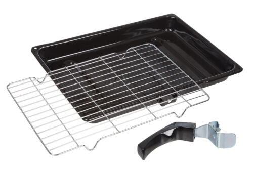 Cooker Grill Pan Kit Complete with handle & Wire Tray Universal (380mm x 280mm)