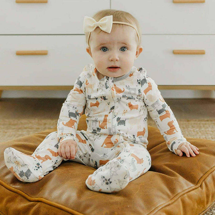Copper Pearl Zip-Up Footie Pajama -  Rufus