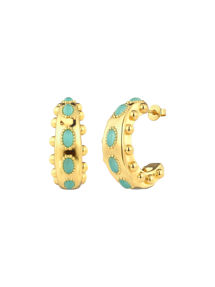 Cordelia Hoops in Aqua