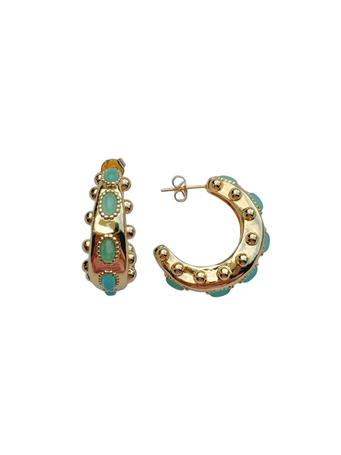 Cordelia Hoops in Aqua