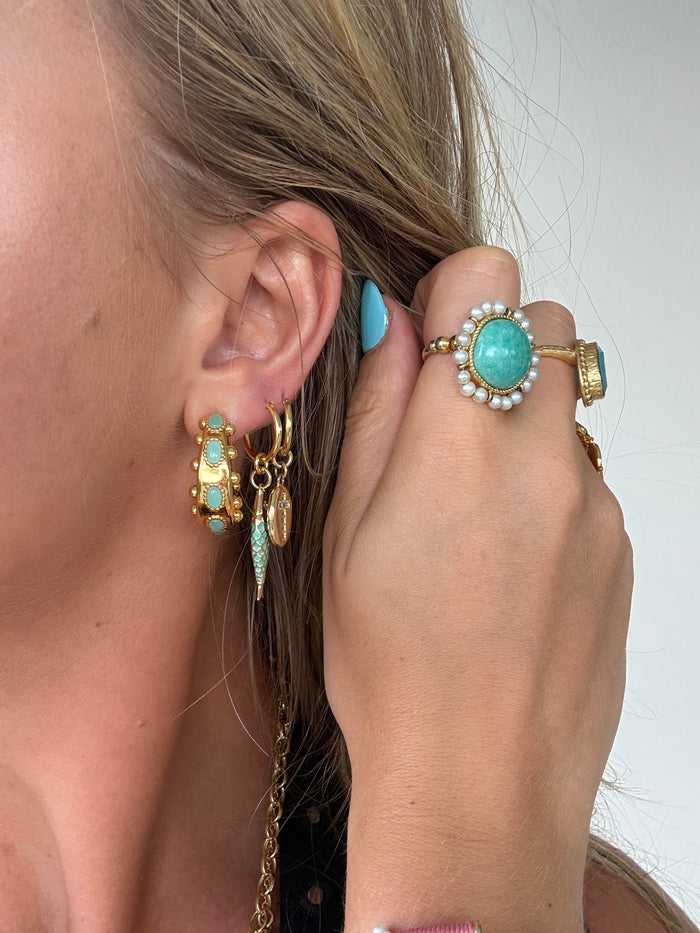 Cordelia Hoops in Aqua