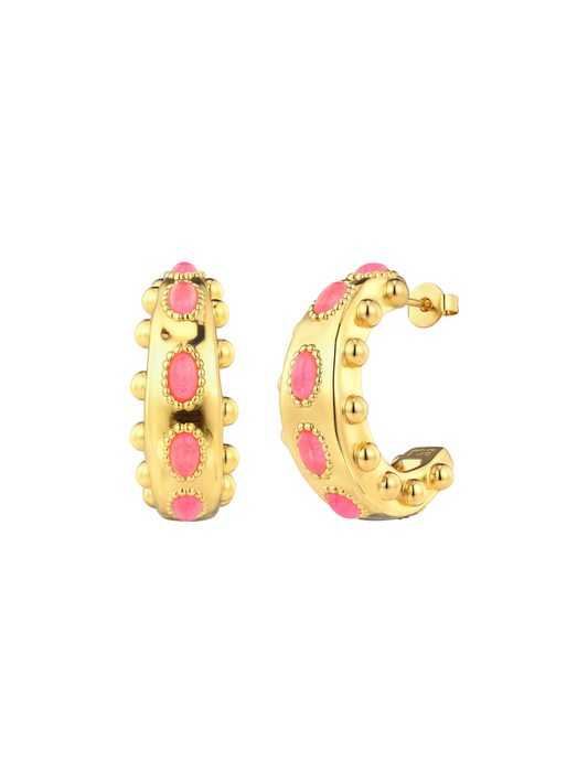 Cordelia Hoops in Coral