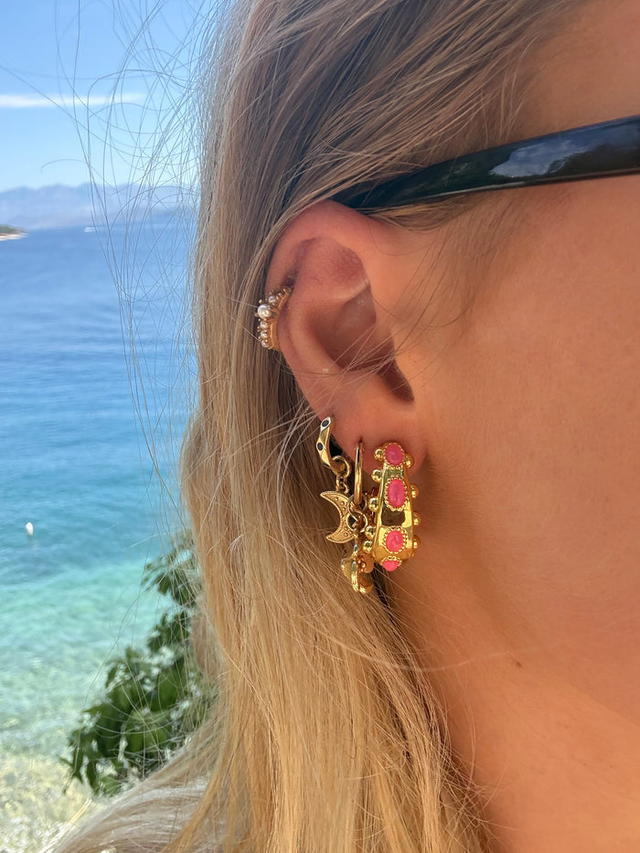 Cordelia Hoops in Coral