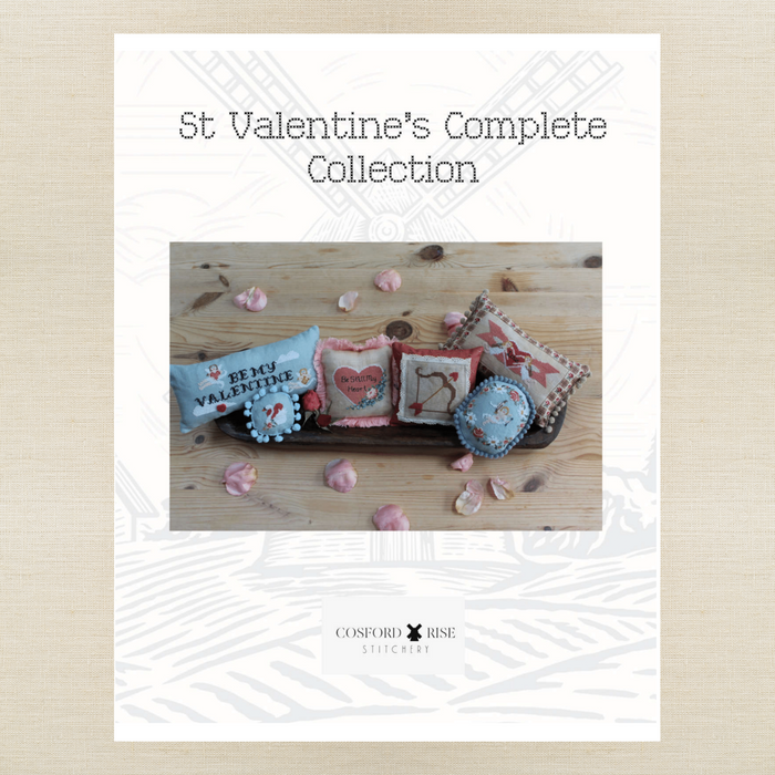 Cosford Rise Stitchery - St. Valentine's Complete Collection - Booklet Chart and/or Roxy Floss