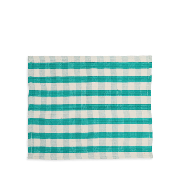 Tensira Cotton Check Placemat in Green & Off-White