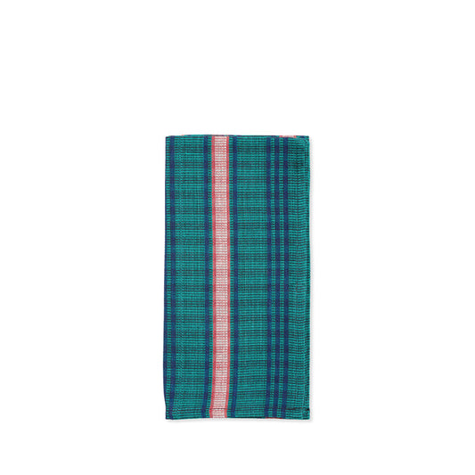 Tensira Cotton Tartan Napkin in Green, Navy Blue & Red