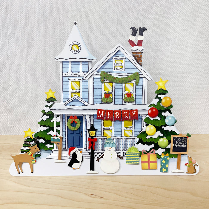 Countdown to Christmas Advent Calendar - S/25 Magnets & Blue Winter House