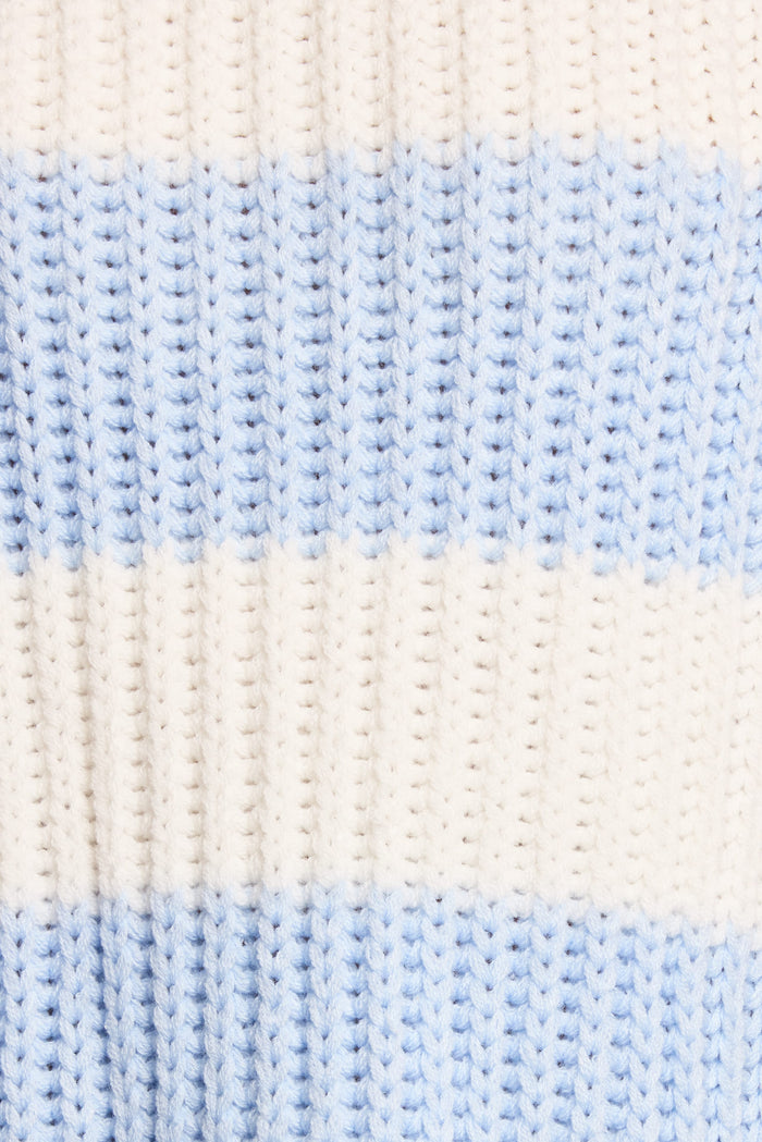 Petal and Pup USA KNITWEAR Courtney Thick Stripe Knit Sweater - Blue Cream