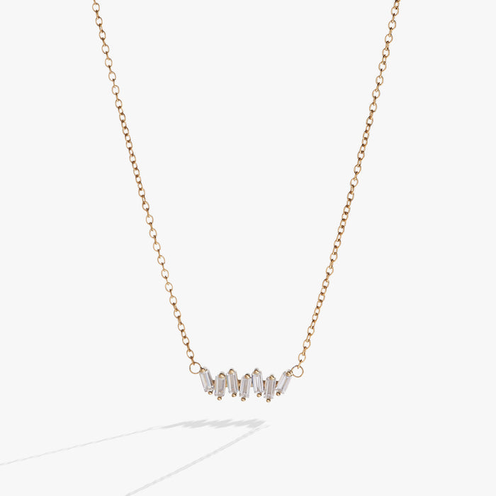 Crystal Baguette Bar Necklace