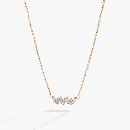 Crystal Baguette Bar Necklace