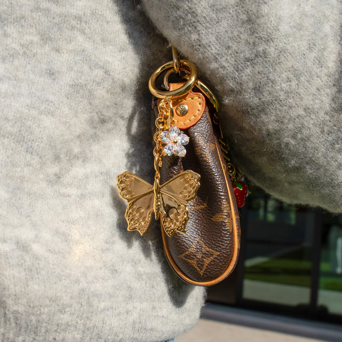 Crystal Flower Bag Charm