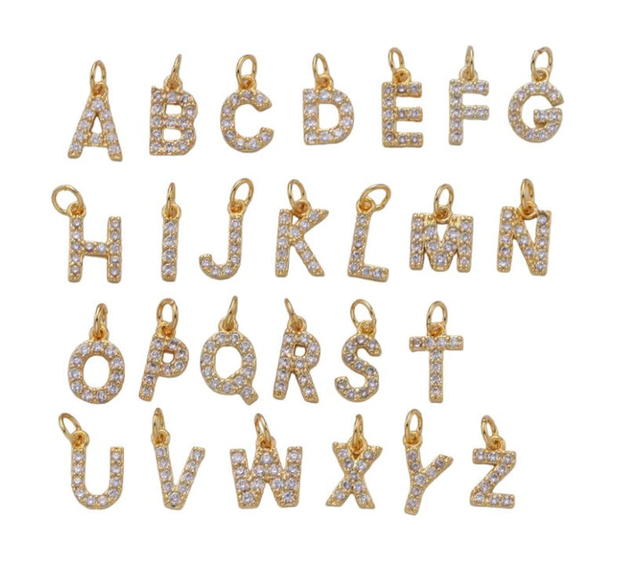 Crystal Letter Charm