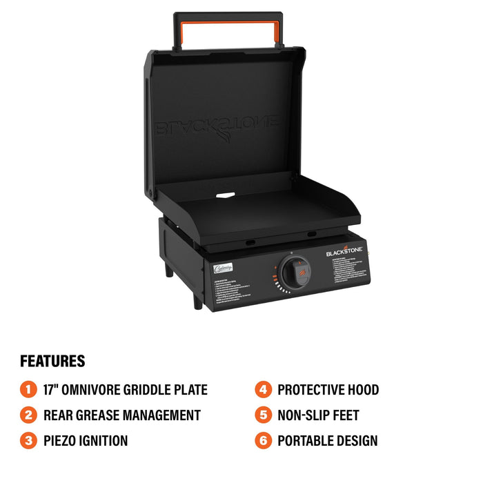 Culinary 17” Tabletop Griddle with Hood - 17" Griddle with Hood | Blackstone Products