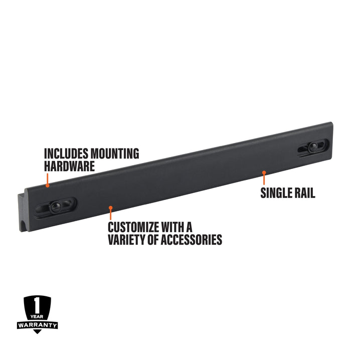 The BAR System Rail includes mounting hardware so you can easily customize your cook space with a variety of accessories (sold separately).