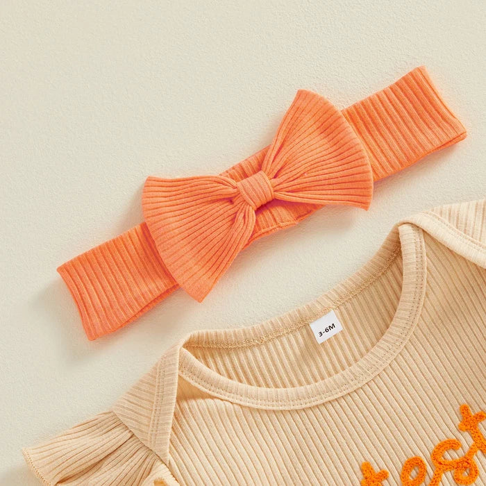 CUTEST LITTLE PUMPKIN Bowtie Outfit with Headband