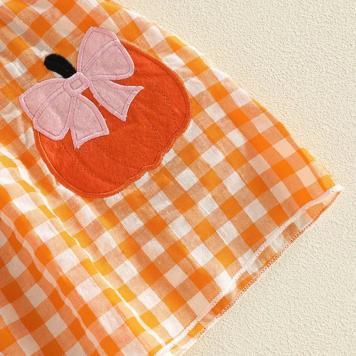 CUTEST LITTLE PUMPKIN Plaid Collared Dress