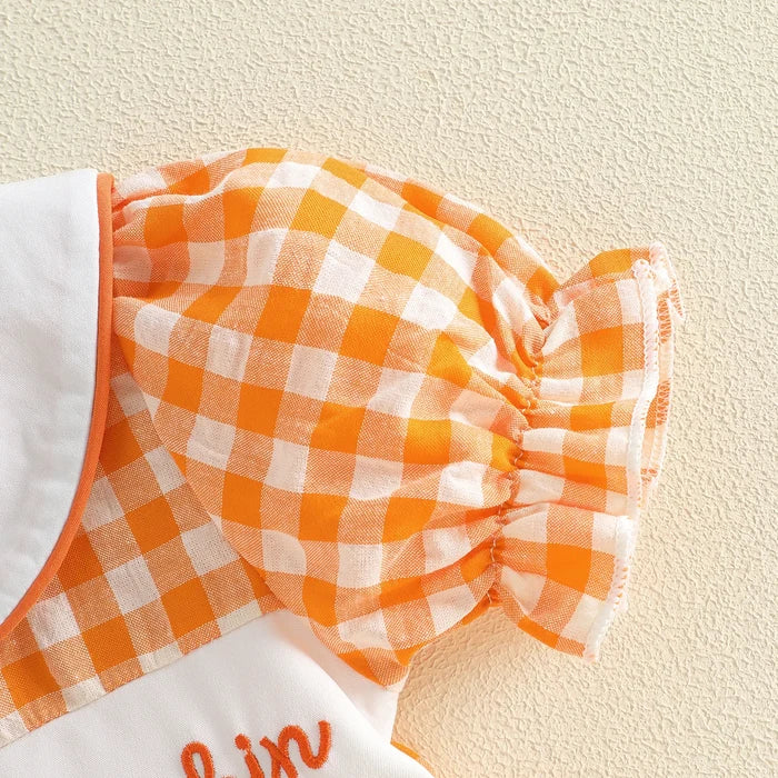 CUTEST LITTLE PUMPKIN Plaid Collared Dress