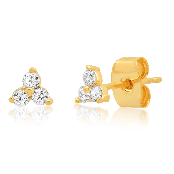 CZ Cluster Stud #TE-1435 Gold