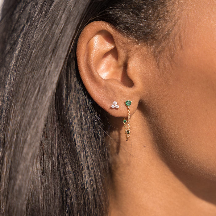 CZ Cluster Stud #TE-1435 Gold