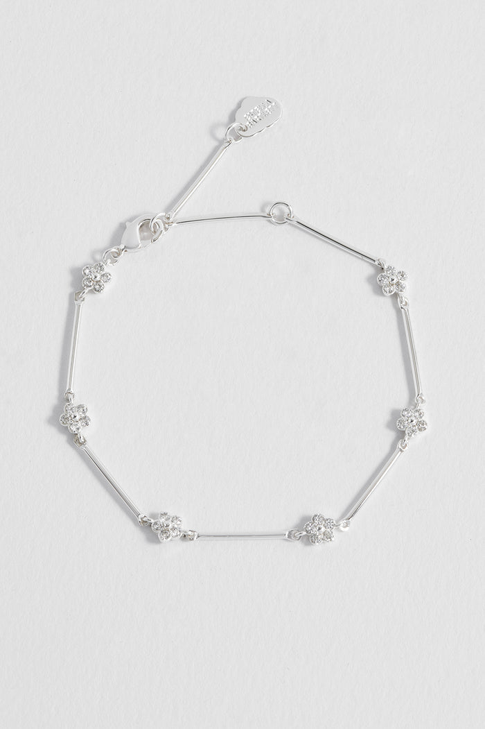 CZ Flower Link Bracelet