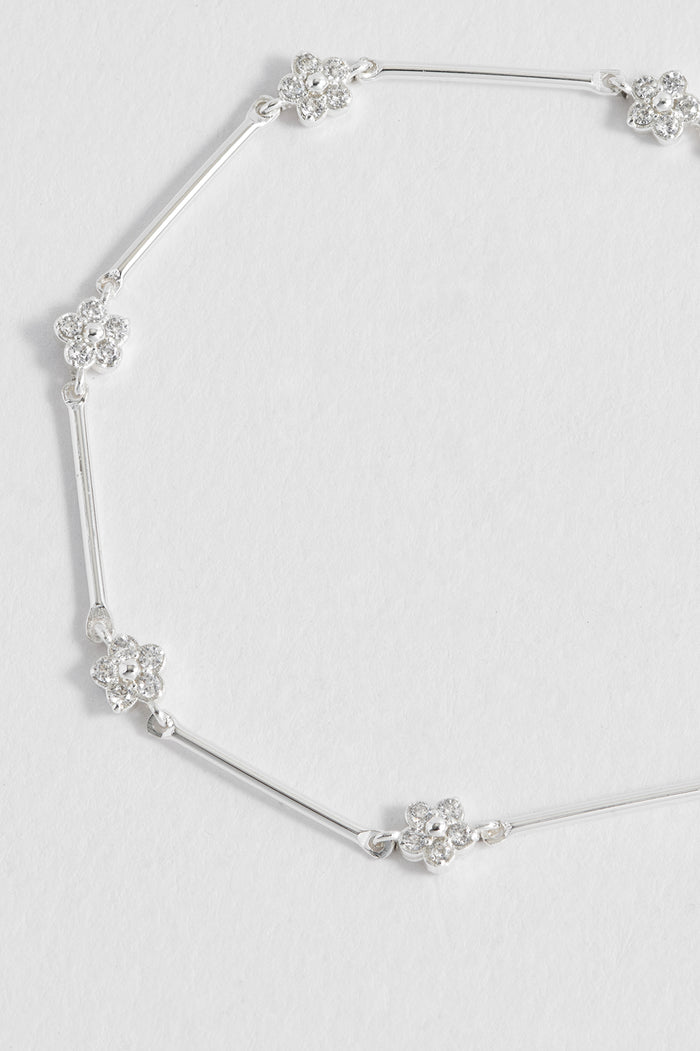 CZ Flower Link Bracelet