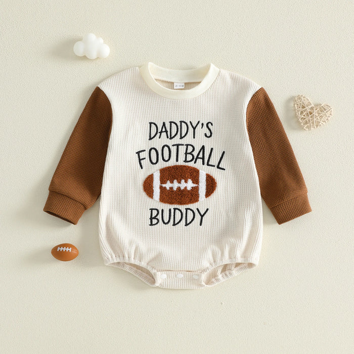 DADDY'S FOOTBALL BUDDY Long-Sleeve Onesie