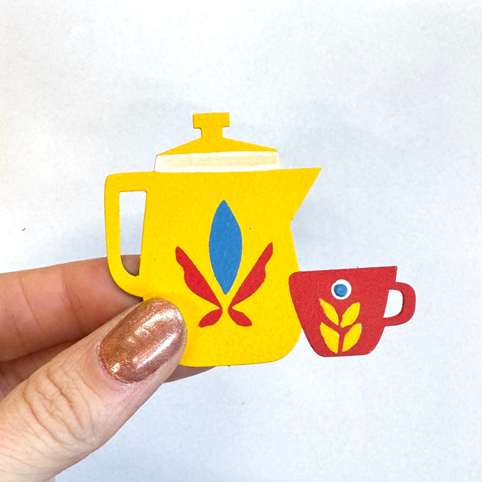 Dala Teapot & Cup Magnet, Single