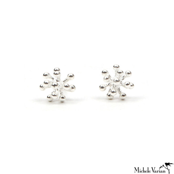 Dandelion Stud Earrings Silver Small