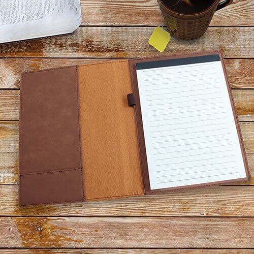 Dark Brown Portfolio with Single Initial