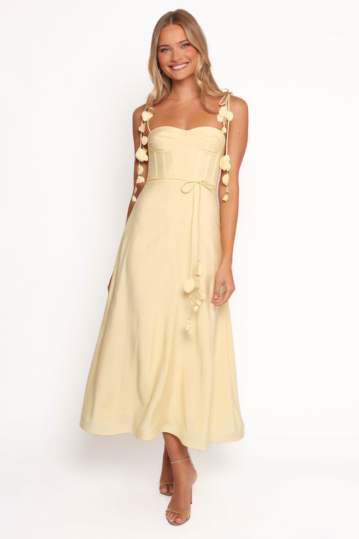 Petal and Pup USA DRESSES Della Midi Dress - Yellow