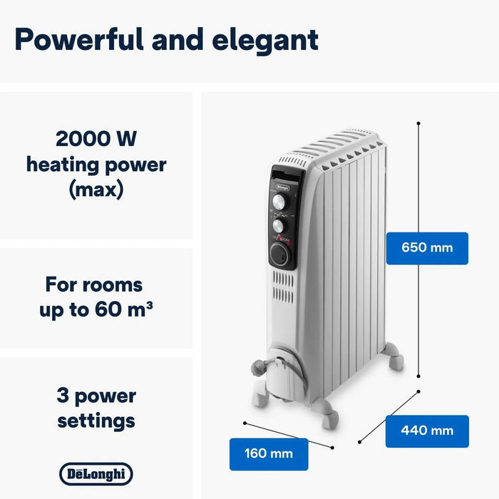 DeLonghi 2KW Dragon Oil-Filled Radiator | TRD40820T