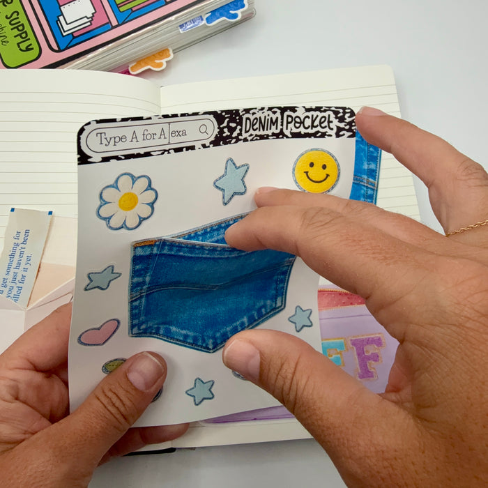 Denim Jumbo Journaling Sticker Pocket