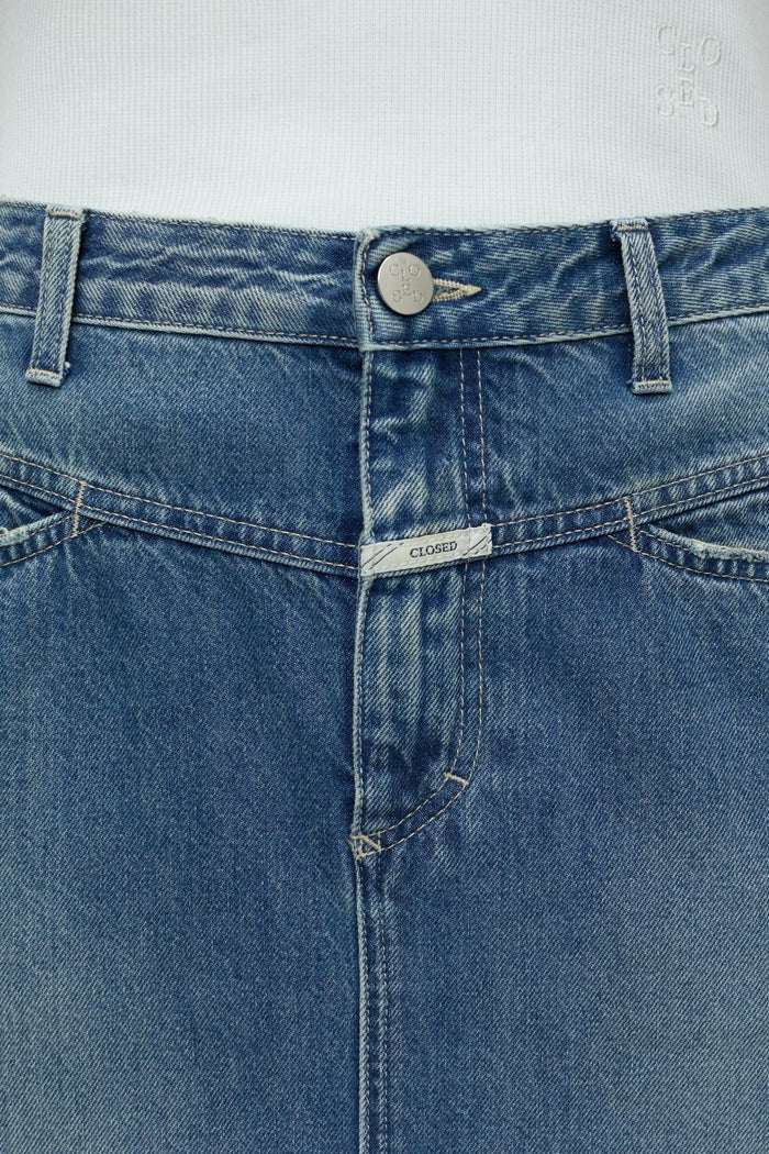 Denim Skirt in Dark Blue