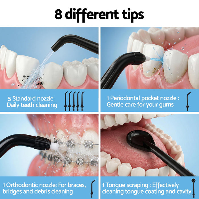 Devanti Cordless Water Flosser Dental Oral Irrigator Black - Devanti