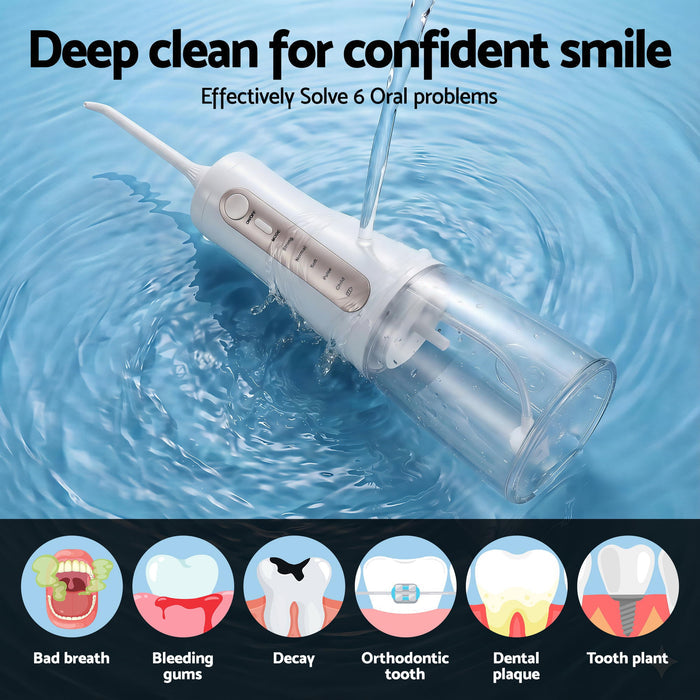 Devanti Cordless Water Flosser Dental Oral Irrigator White - Devanti
