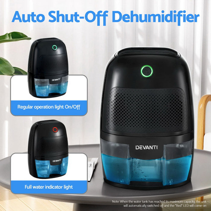 Devanti Dehumidifier 600ML Air Purifier Black - Devanti