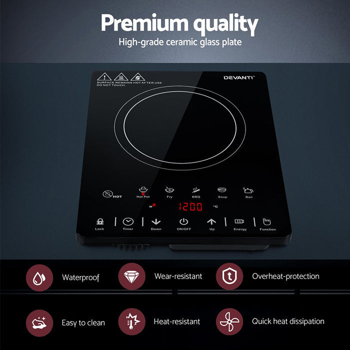 Devanti Electric Ceramic Cooktop 30cm - Devanti