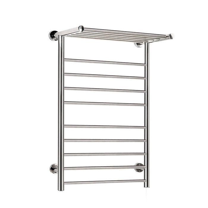 Devanti Electric Heated Towel Rail Rack 14 Bars Wall Mounted Clothes Dry Warmer -Home Living Store - -