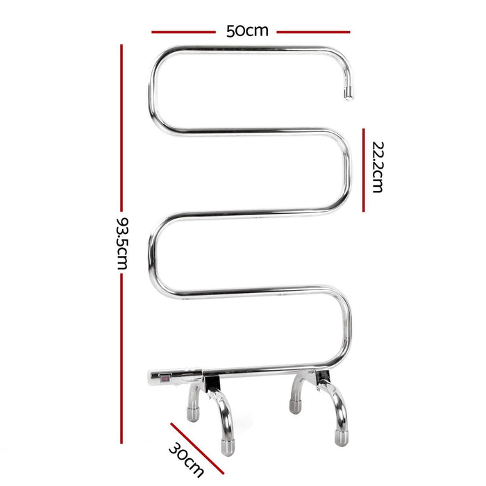 Devanti Electric Heated Towel Rail Rack 5 Bars Freestanding Clothes Dry Warmer -Home Living Store - -