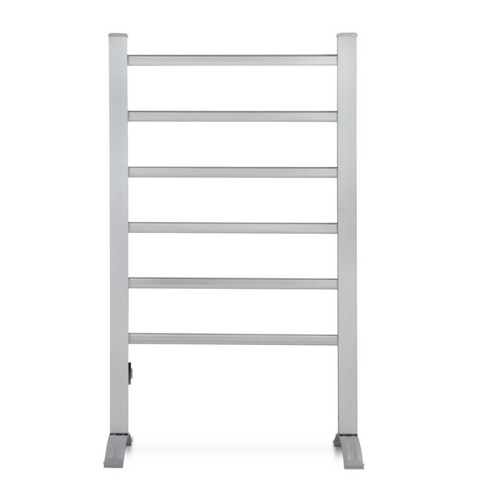 Devanti Electric Heated Towel Rail Rack 6 Bars Freestanding Clothes Dry Warmer -Home Living Store - -