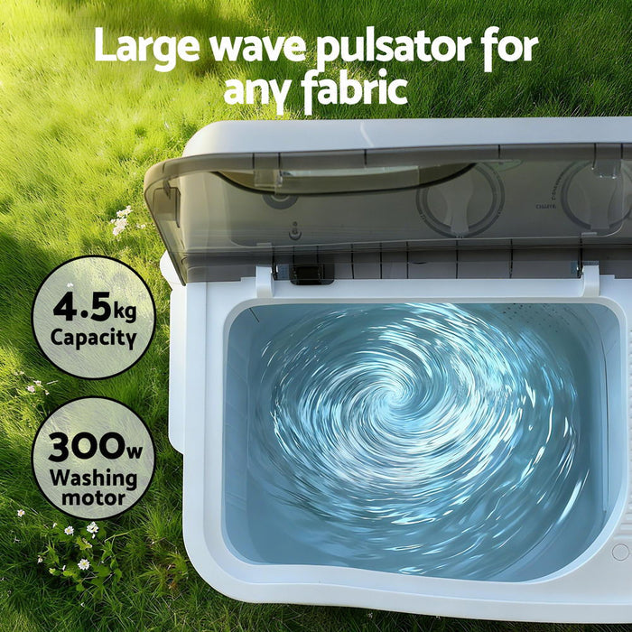 Devanti Portable Washing Machine Twin Tub 4.5KG - Devanti