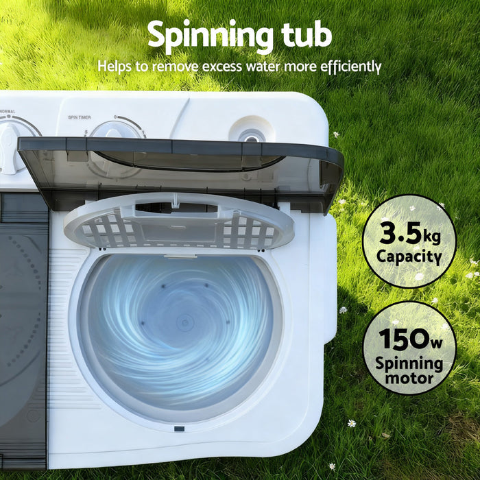 Devanti Portable Washing Machine Twin Tub 4.5KG - Devanti
