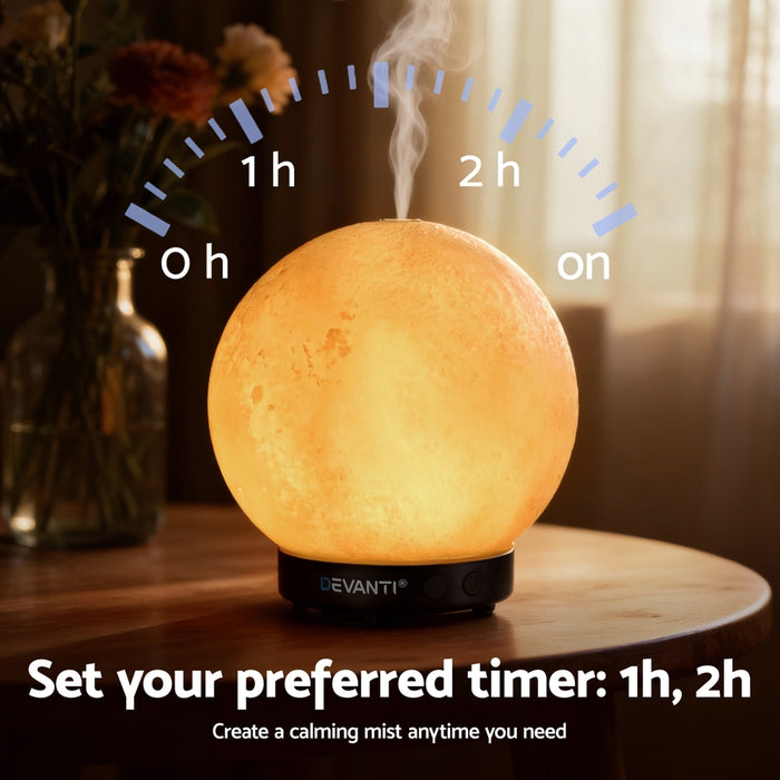 Devanti Ultrasonic Aroma Diffuser Aromatherapy Moon Lamp 100ml - Devanti
