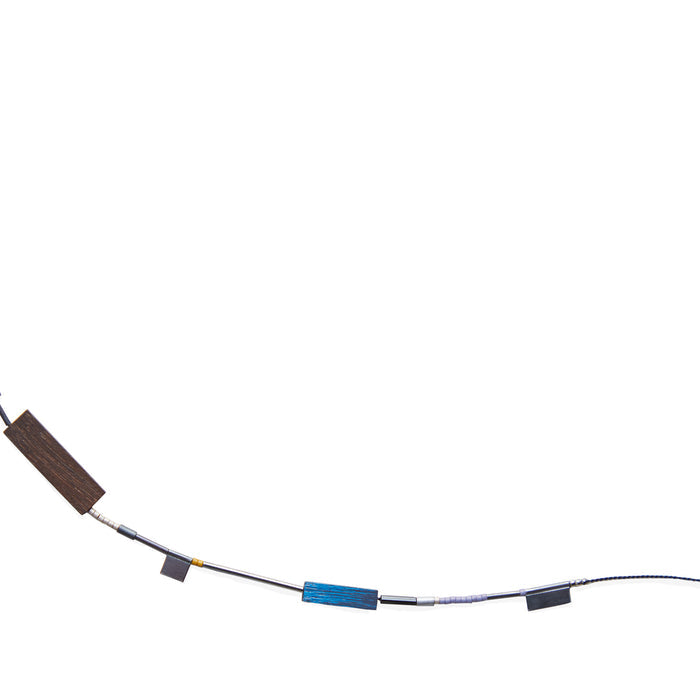 Julia Turner Devin Necklace with glass, metal and wood beads Detail
