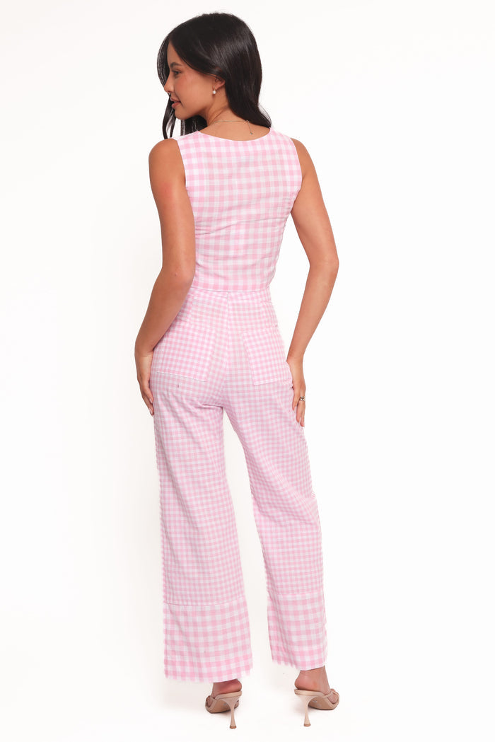 Petal and Pup USA BOTTOMS Devlin Cotton Pant - Pink Gingham