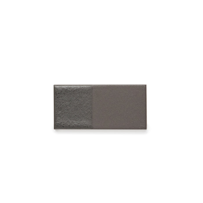 Heath Ceramics Dual Glaze Rectangle Tiles in Basalt Lava Blend Single Tile