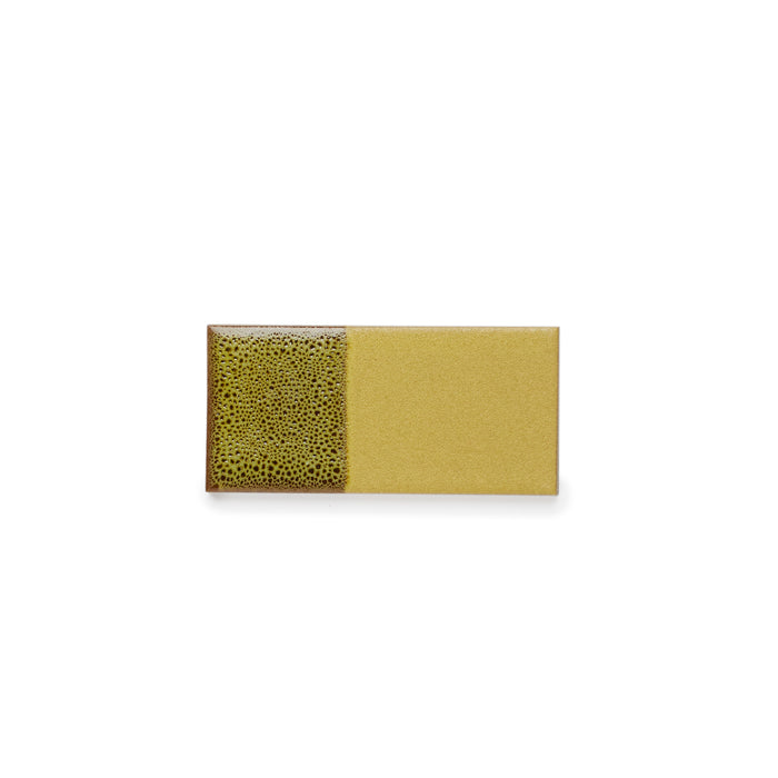 Heath Ceramics Dual Glaze Rectangle Tiles in Ochre Blend Single