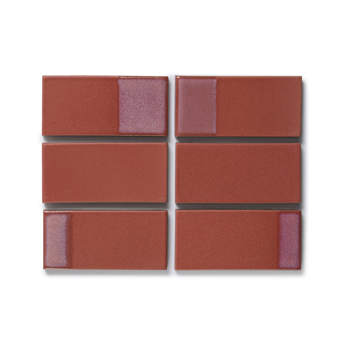Heath Ceramics Dual Glaze Rectangle Tiles in Zinnia Blend Group of 6